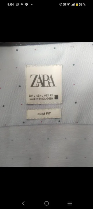 Camisa algodón hombre ZARA T-L