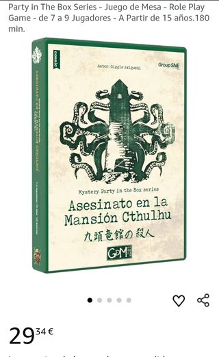 GDM - Asesinato en la Mansión Cthulhu - Mystery Party in The Box Series - Juego de Mesa - Role Play Game - de 7 a 9 Jugadores - A Partir de 15 años.180 min.