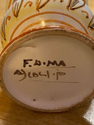 Vasetto ceramica dipinto a mano