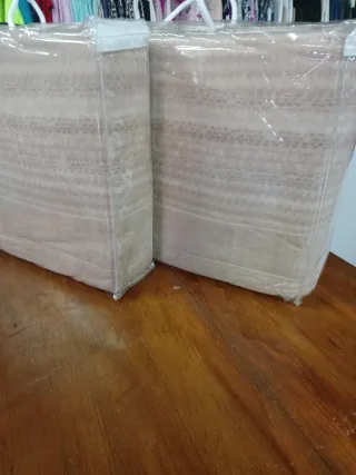 Set 2 Lenzuola Singole Pile Beige/Marrone