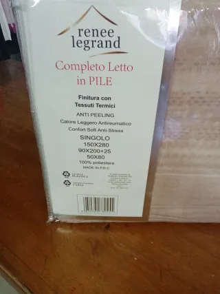 Set 2 Lenzuola Singole Pile Beige/Marrone