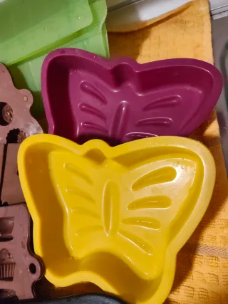 Lote moldes silicona y metal repostería