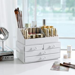 SONGMICS Organizador de Maquillaje con 4 Cajones Blanco