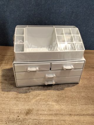 SONGMICS Organizador de Maquillaje con 4 Cajones Blanco