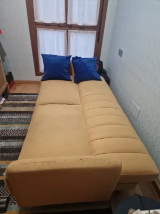 Sofá Cama Tela mostaza