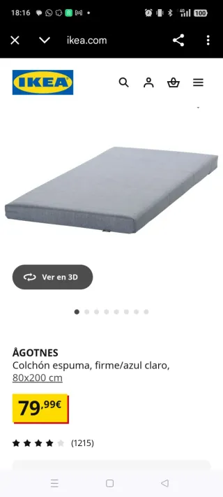 Colchón Ikea 80x200cm NUEVO