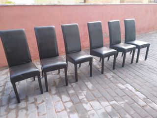 Sillas comedor piel marrón chocolate