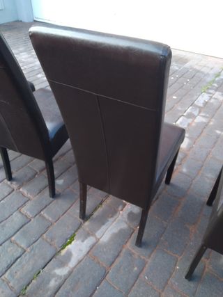 Sillas comedor piel marrón chocolate