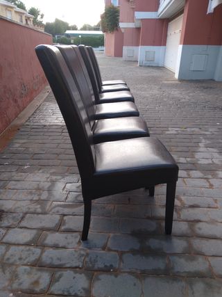 Sillas comedor piel marrón chocolate