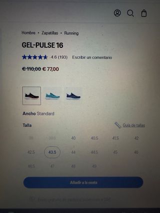 Asics Gel-Pulse 16 Hombre Talla 43.5