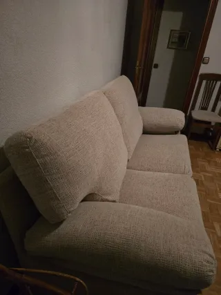 Sofá 2 plazas beige tela