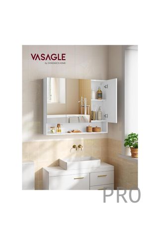Armario de Baño con Puertas, Armario de Pared con Espejo - Vasagle