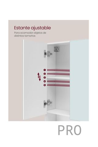 Armario de Baño con Puertas, Armario de Pared con Espejo - Vasagle