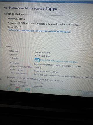 Mini Portátil HP Mini 210-1000 Negro