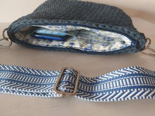 Bolso crochet bandolera azul nuevo