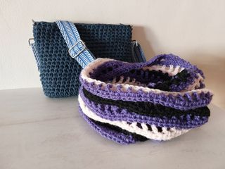 Bolso crochet bandolera azul nuevo