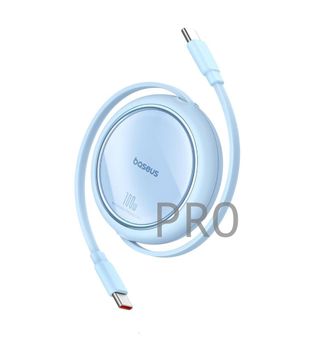 Cavo USB C Baseus, 100 W, PD 5 A, QC 4.0, mini, retrattile, cavo di ricarica rapida USB C a USB C, cavo di ricarica USB C a 4 livelli per iPhone 15, Samsung iPad, facile da riporre