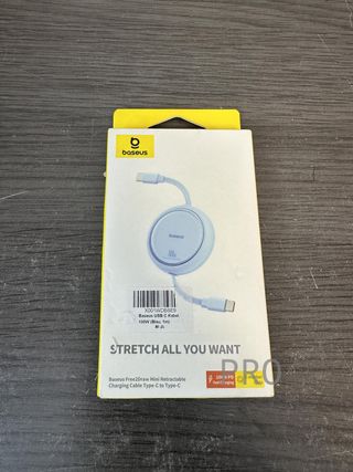 Cavo USB C Baseus, 100 W, PD 5 A, QC 4.0, mini, retrattile, cavo di ricarica rapida USB C a USB C, cavo di ricarica USB C a 4 livelli per iPhone 15, Samsung iPad, facile da riporre