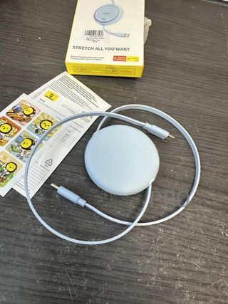 Cavo USB C Baseus, 100 W, PD 5 A, QC 4.0, mini, retrattile, cavo di ricarica rapida USB C a USB C, cavo di ricarica USB C a 4 livelli per iPhone 15, Samsung iPad, facile da riporre