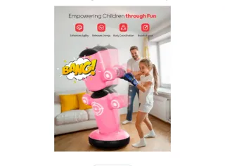 Saco de boxeo hinchable rosa