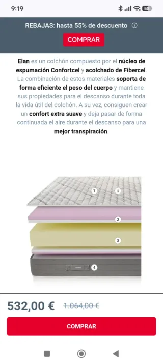 Colchón 150x200 + Base Tapizada