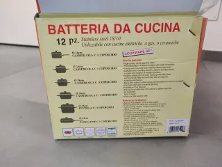 Set Batterie 12 Pezzi Inox