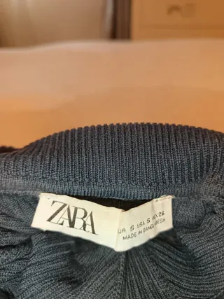 Vestido Zara punto gris azul