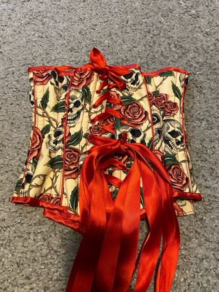 Corsé Underbust Maya Hansen Calaveras Rosas