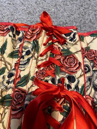 Corsé Underbust Maya Hansen Calaveras Rosas