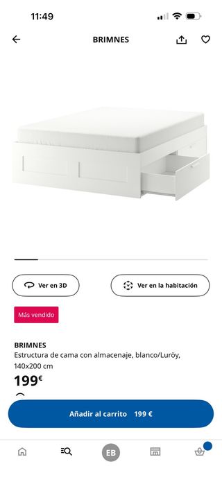 Estructura Cama IKEA BRIMNES 140x200