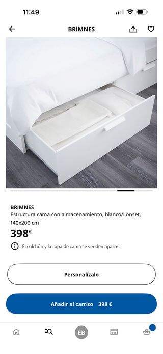 Estructura Cama IKEA BRIMNES 140x200
