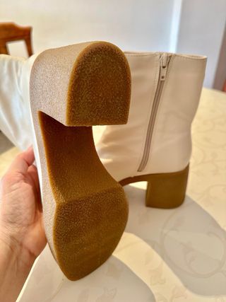 Botines beige tacón plataforma