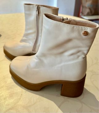 Botines beige tacón plataforma