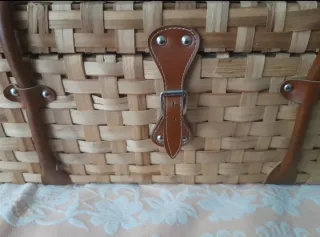 Cesta de Picnic Vintage con Vasos y Platos