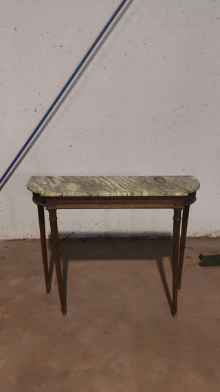 Mesa de entrada mármol y madera