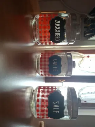 Contenitori vetro sale, zucchero, caffè