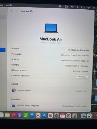 MacBook Air 13” 2020 8GB RAM
