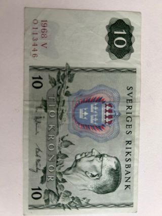 Suecia 10 Coronas 1968 Billete