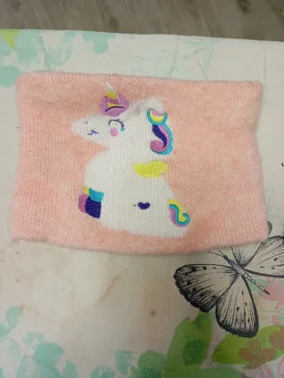 Set cappello e scaldacollo bimba unicorno