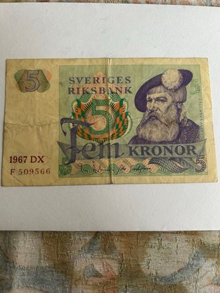 Suecia 5 Coronas 1967 Billete