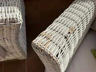 Conjunto Muebles Exterior Mimbre blanco