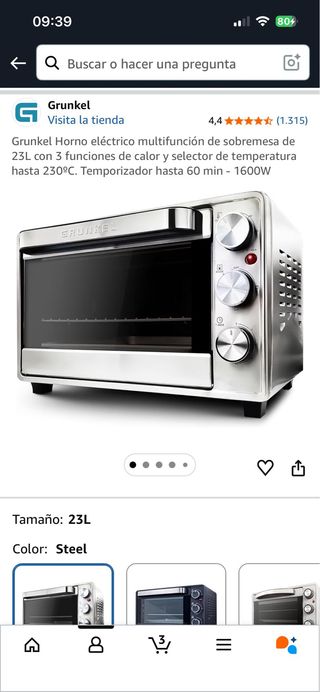 Horno Eléctrico Acero Inoxidable