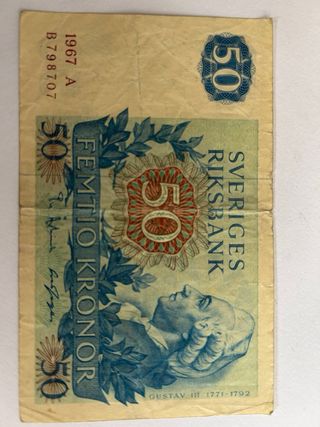 Suecia 50 Coronas 1967 Billete