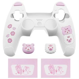 Funda Protectora Mando PS5 Oso Cute + Thumb Grip