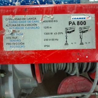 Polipasto COAMER PA 800 100€/ unidad