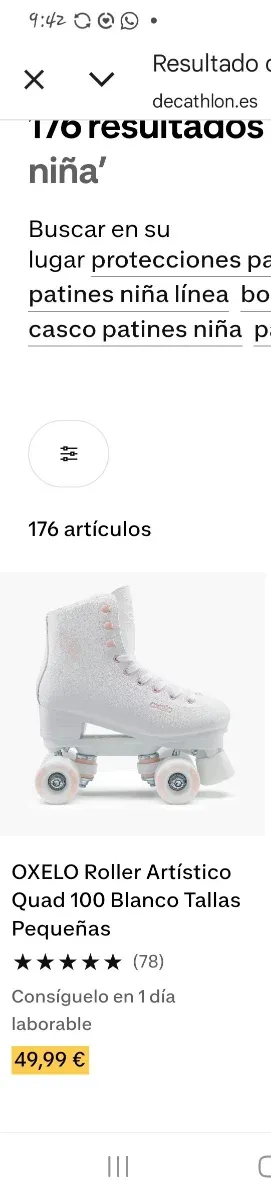 Patines niña 4 ruedas