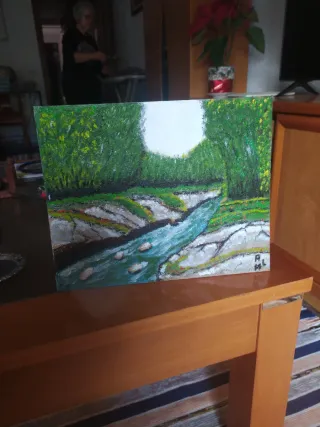 Pintura al óleo paisaje montaña