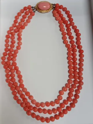 Collana corallo vetro