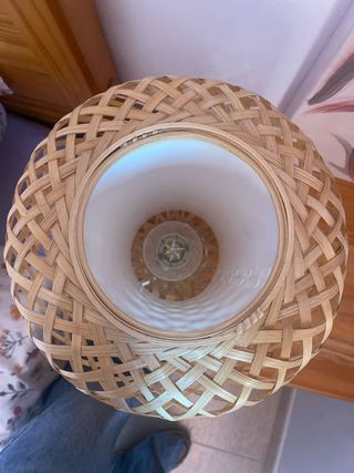 2 Lámparas Mesilla Bambú Ikea