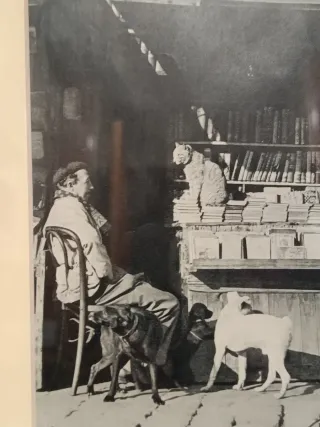 Cuadro Vintage Libros + Sello Feria 1976